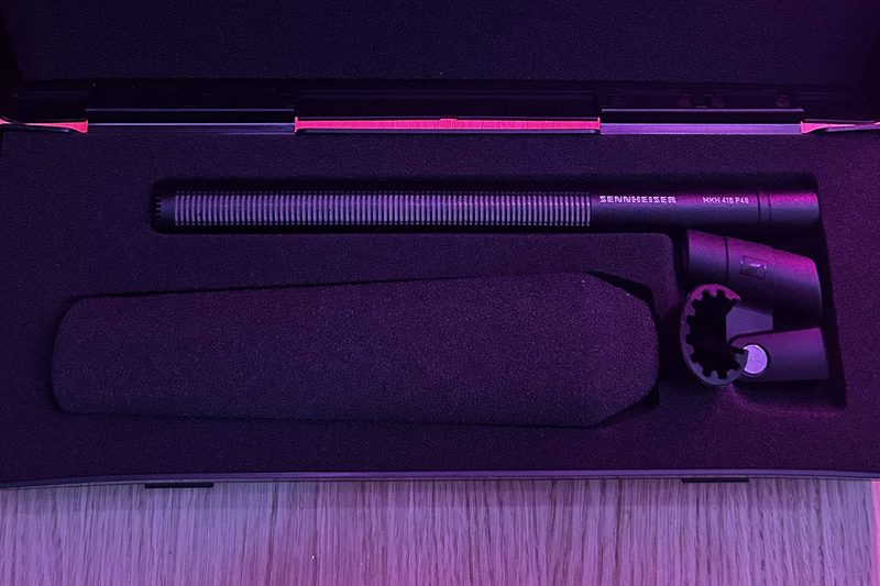 Sennheiser MKH 416 microphone in its case